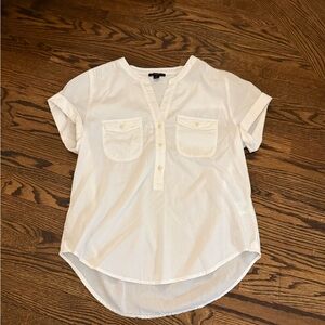 NWOT jcrew size small S short sleeve button down 100% cotton white